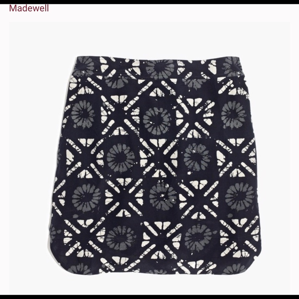 Madewell Distance Skirt in Batik Grid Size Large